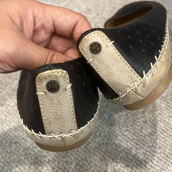 Polka Dot STAR Groove Black Flat Shoe Mary Jane Boho Ballet Cottage Kawaii Vegan - Picture 6 of 16